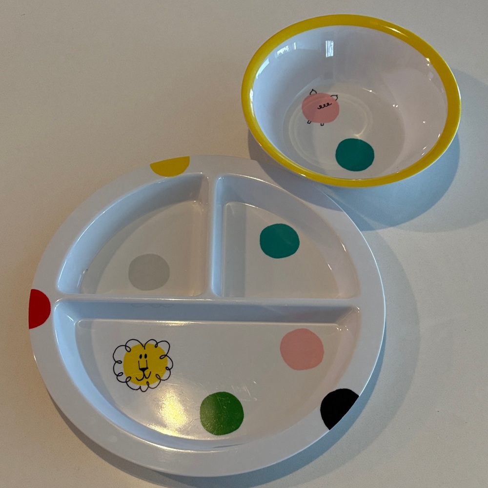 EUC Kate Spade kids Plate and Bowl Set